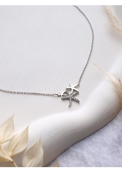 925 Gümüş Rodyum Kaplama Deniz Yıldızı Kolye indirimleri