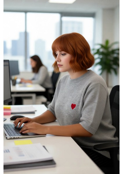 Kadın Orta Kalınlıkta Rahat Kesim Triko Kazak Kiraz Nakışlı Truvakar Kol Detaylı Şık Tasarım fırsatları