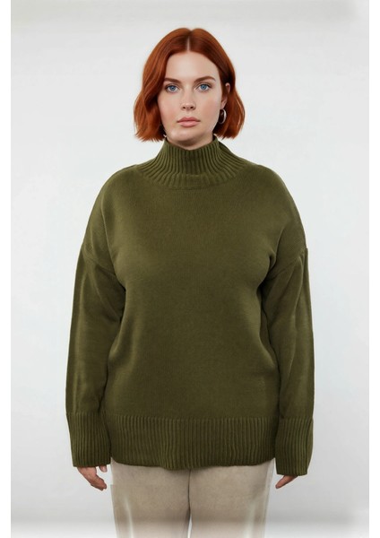 Kadınlar Için Rahat Relaxed Kalıp Düşük Kol Dik Yaka Triko Kazak Kış Günleri Ideal Seçim fiyatları