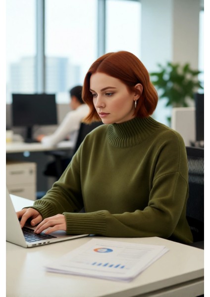 Kadınlar Için Rahat Relaxed Kalıp Düşük Kol Dik Yaka Triko Kazak Kış Günleri Ideal Seçim modelleri