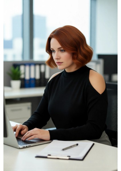 Kadın Relaxed Kalıp Dik Yaka Düşük Uzun Kollu Omzu Açık Detaylı Modern Konforlu Triko Kazak modelleri