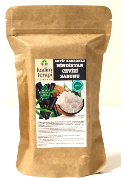 %100 Hindistan Cevizi Sabunu - Aktif Karbonlu Saf ve Doğal 3 x 100 Gram Paket