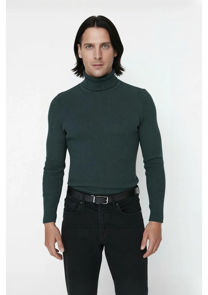 Erkek Fitted Balıkçı Yaka Fitilli Triko Kazak Kış Günleri Için Ideal Şıklığı ve Konforu Sunar fiyatları