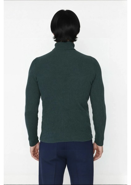 Erkek Fitted Balıkçı Yaka Fitilli Triko Kazak Kış Günleri Için Ideal Şıklığı ve Konforu Sunar fırsatları