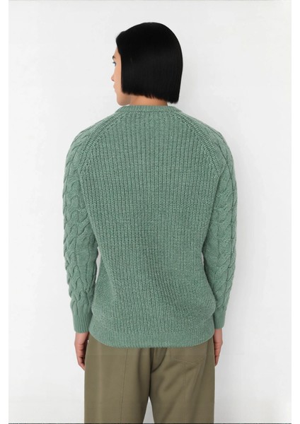 Unisex Casual Regular Fit Bisiklet Yaka Saç Örgü Desenli Kalın Triko Kazak Kış Kombinleri Için Ideal fırsatları