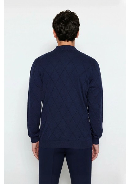 Erkek Regular Fit Pamuklu Akrilik Karışımlı Yarım Balıkçı Fermuarlı Triko Kazak Kışlık Şıklık fırsatları