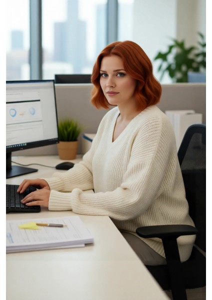 Kadın Relaxed Kalıp Renk Bloklu V Yaka Akrilik Triko Kazak Uzun Kollu Selanik Örgü Kışlık Şıklık modelleri