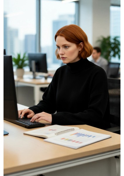 Kadın Balıkçı Yaka Düşük Kollu Akrilik Triko Kazak Kış Günleri Için Rahat Geniş Kalıp Kaliteli modelleri