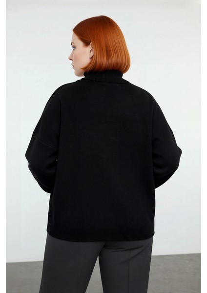 Kadın Balıkçı Yaka Düşük Kollu Akrilik Triko Kazak Kış Günleri Için Rahat Geniş Kalıp Kaliteli fırsatları