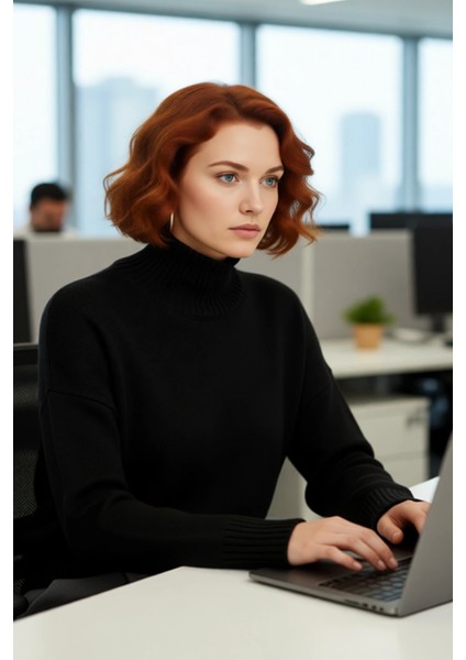 Kadınlar Için Rahat Relaxed Kalıp Düşük Kol Dik Yaka Triko Kazak Kış Günleri Ideal Seçim modelleri