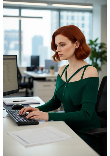 Kadın Carmen Yaka Fitilli Fitted Triko Kazak Modern Şıklık Sunan Uzun Kollu Gündüz Gece Giyimi modelleri