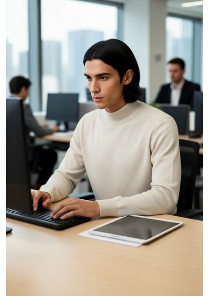 Erkek Regular Fit Dik Yaka Düz Triko Kazak Kışlık Basic Yumuşak Yapısıyla Günlük Kombinler Için modelleri