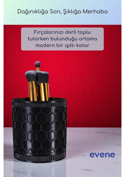 Makyaj Organizeri Makyaj Fırçalığı Makyaj Organizer Düzenleyici Altın Renk Model 81 indirimleri