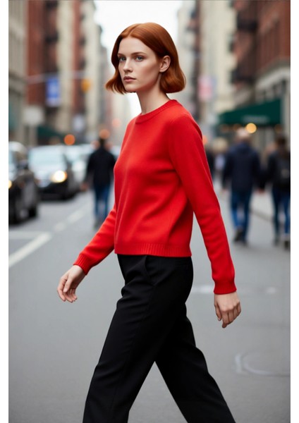 Kadın Oversize Kesim Düğme Detaylı Yumuşak Dokulu Rahat Triko Kazak Kış Modasına Uygun Şık Seçim