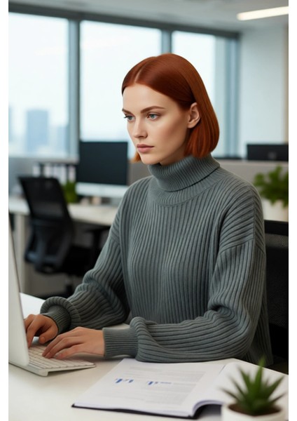 Kadın Relaxed Kesim Balıkçı Yaka Selanik Örgü Kalın Tunik Triko Kazak Kış Günleri Şıklığı Kaliteli modelleri