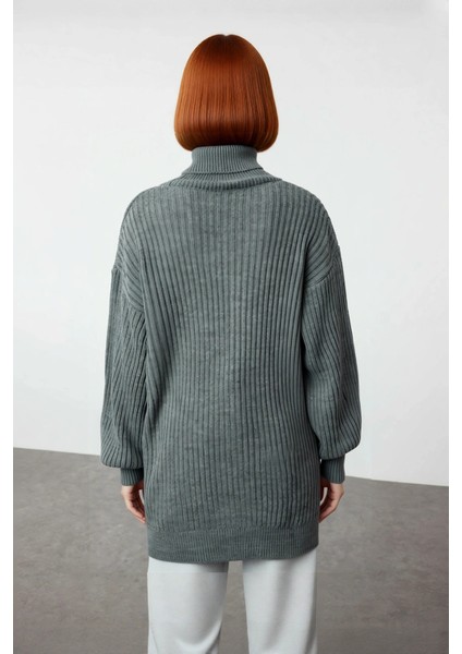 Kadın Relaxed Kesim Balıkçı Yaka Selanik Örgü Kalın Tunik Triko Kazak Kış Günleri Şıklığı Kaliteli fırsatları