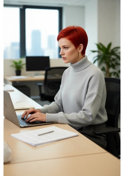 Kadın Basic Oversize Dik Yaka Triko Kazak Düşük Kol Uzun Boy Kışlık Günlük Şıklık Sunar Kaliteli fırsatları