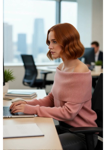 Kadınlara Özel Regular Kalıp Carmen Yaka Triko Kazak Kış Şıklığı Için Ideal Uzun Kollu Tasarım modelleri