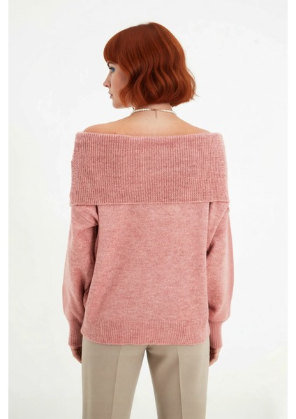 Kadınlara Özel Regular Kalıp Carmen Yaka Triko Kazak Kış Şıklığı Için Ideal Uzun Kollu Tasarım fırsatları