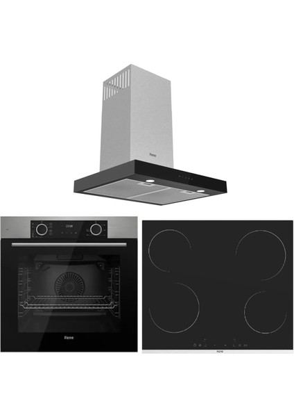 Fryart Vitro Serisi Siyah Ankastre Set (XE63Mİ-MS261-D100)