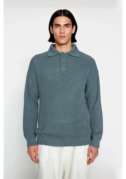 Unisex Oversize Fit Polo Yaka Basic Selanik Dokulu Triko Kazak Kışlık Kombinlerin Vazgeçilmezi fiyatları