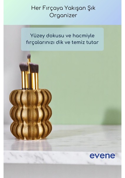 Makyaj Organizeri Makyaj Fırçalığı Makyaj Organizer Düzenleyici Altın Renk Model 75 fiyatları