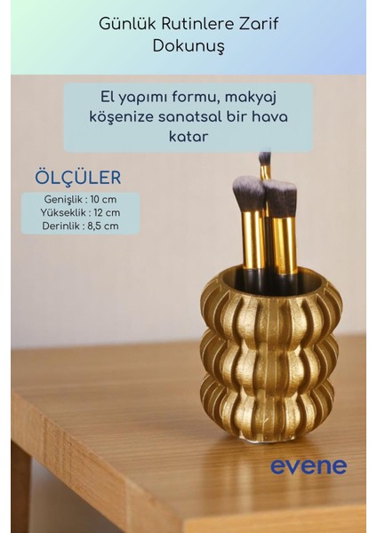 Makyaj Organizeri Makyaj Fırçalığı Makyaj Organizer Düzenleyici Altın Renk Model 75 modelleri