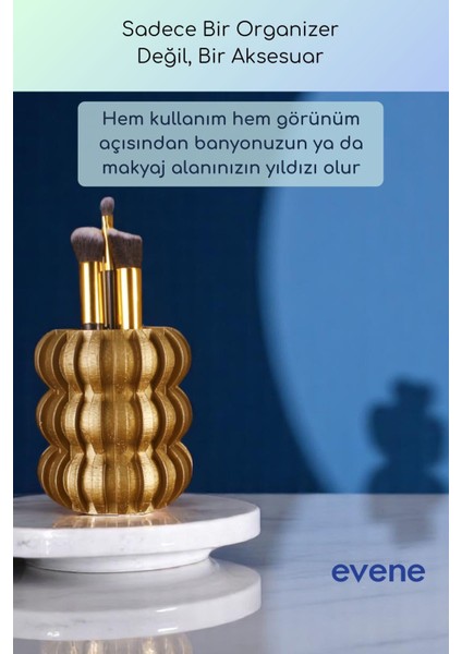Makyaj Organizeri Makyaj Fırçalığı Makyaj Organizer Düzenleyici Altın Renk Model 75 fırsatları