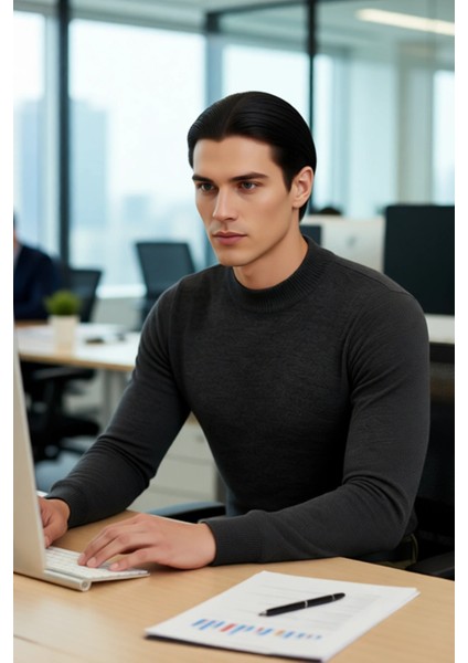 Erkek Fitted Yarım Balıkçı Yaka Triko Kazak Basic Koleksiyon Kış Stilinize Konforlu Bir Dokunuş modelleri