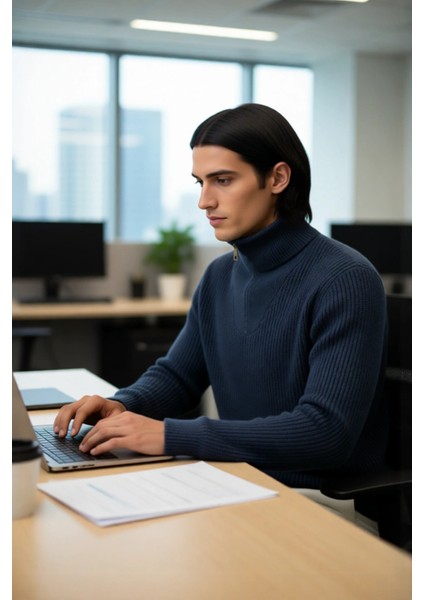 Erkek Regular Fit Fermuarlı Dik Yaka Kalın Triko Kazak Yünlü Karışım Kışlık Günlük Konfor Için Ideal modelleri