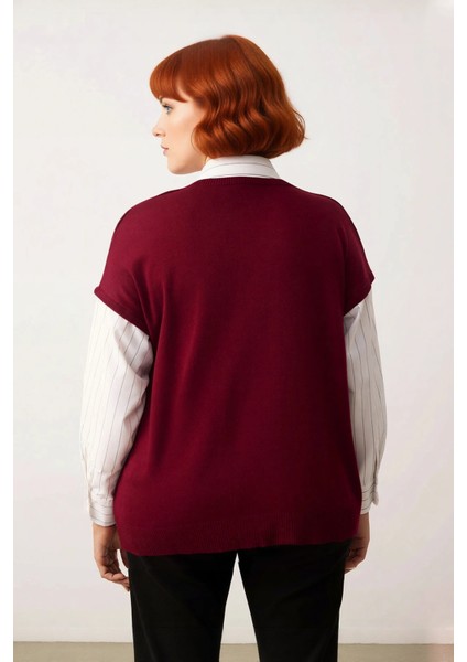 Kadın Relaxed Kalıp Dik Yaka Kolsuz Triko Süveter Şık ve Konforlu Günlük Basic Akrilik Kışlık fırsatları