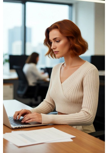 Kadın Antrasit Fitilli Kruvaze Triko Kazak Crop Kesimi ile Kış Günlerine Özel Şık Rahat Kombinler modelleri