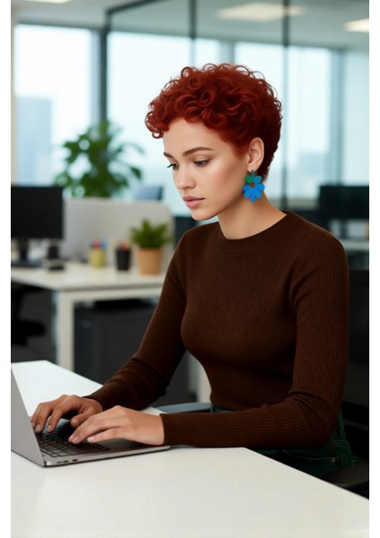 Kadın Fitted Bisiklet Yaka Uzun Kollu Triko Kazak Basic Düz Desen Akrilik Materyal Kış Konforu modelleri