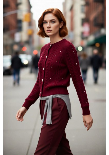 Kadınlar Için Çift Taraflı Fitilli Saç Örgü Crop Triko Hırka Kışlık Şık ve Rahat Giyim Kaliteli