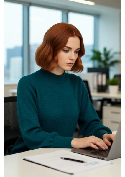 Kadın Dokulu Dik Yaka Balon Kol Regular Kalıp Akrilik Triko Kazak Günlük ve Şık Kış Kombinleri Için modelleri