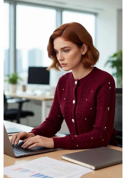 Kadınlar Için Çift Taraflı Fitilli Saç Örgü Crop Triko Hırka Kışlık Şık ve Rahat Giyim Kaliteli modelleri