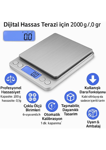 WF Dijital Hassas Terazi 2000 gr./0.1 gr. Tartı thr123 fırsatları