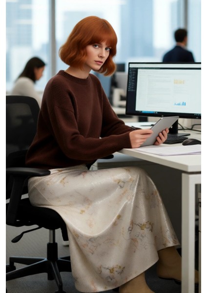 Kadın Oversize Kesim Bisiklet Yaka Düşük Kollu Triko Kazak Günlük Şıklık ve Konfor Sunar Kaliteli modelleri