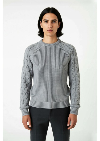 Unisex Casual Regular Fit Bisiklet Yaka Saç Örgü Desenli Kalın Triko Kazak Kış Kombinleri Için Ideal fiyatları