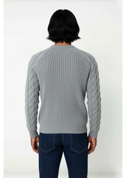 Unisex Casual Regular Fit Bisiklet Yaka Saç Örgü Desenli Kalın Triko Kazak Kış Kombinleri Için Ideal fırsatları