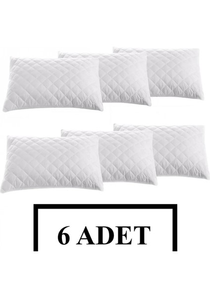 6'lı Kapitoneli Fermuarlı Yastık Alezi 50X70 cm - Yastık Koruyucu Kılıf