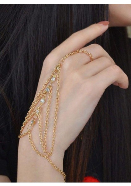 Şıklığınızı Tamamlayacak Taşlı Zincir Kadın Şahmeranı