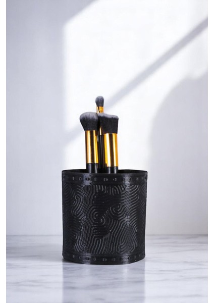 Makyaj Organizeri Makyaj Fırçalığı Makyaj Organizer Düzenleyici Altın Renk Model 82