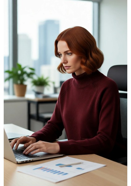 Kadın Dik Yaka Regular Kalıp Triko Kazak Cep Detaylı Uzun Reglan Kol Kış Şıklığı Sunar Kaliteli modelleri