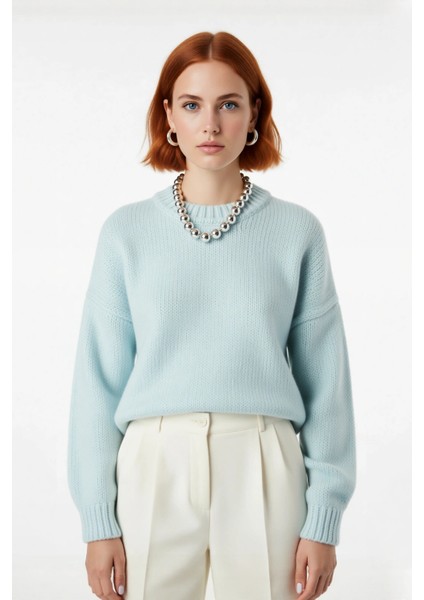 Kadın Oversize Bisiklet Yaka Düşük Kol Kalın Triko Kazak Kışlık Rahat Şık Günlük Kombinler Için fiyatları