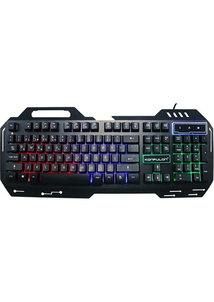 Sepetim Konfulon V1 Rgb Işıklı Metal Yüzey Türkçe Q Kablolu Gaming Klavye