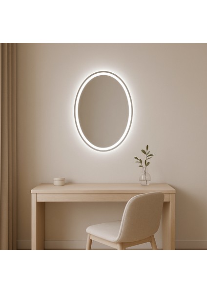 Oval LED Işıklı Duvar Aynası – Modern Minimal Banyo Aynası modelleri