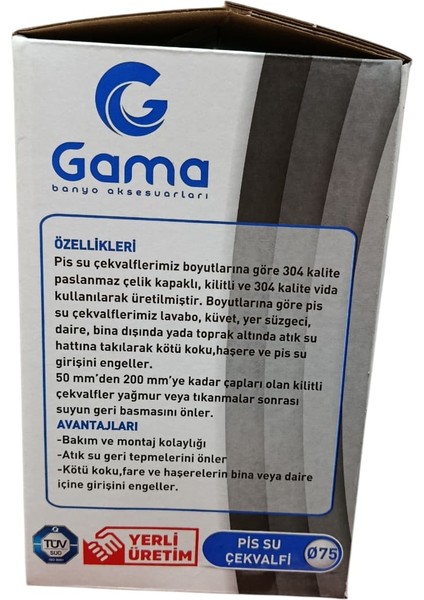 DN-50/DN-70/DN-100 Kilitli Pis Su Çekvalfi 304 Paslanmaz Çelik | Güvenlik ve Hijyen modelleri