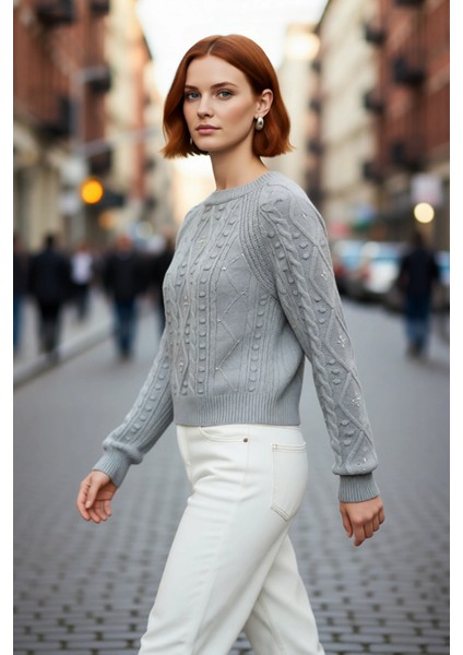 Kadınlar Için Çift Taraflı Fitilli Saç Örgü Crop Triko Hırka Kışlık Şık ve Rahat Giyim Kaliteli