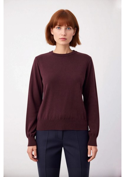 Kadın Regular Fit Düz Bisiklet Yaka Ekru Triko Kazak Kış Günleri Için Konforlu ve Şık Bir Tercih fiyatları